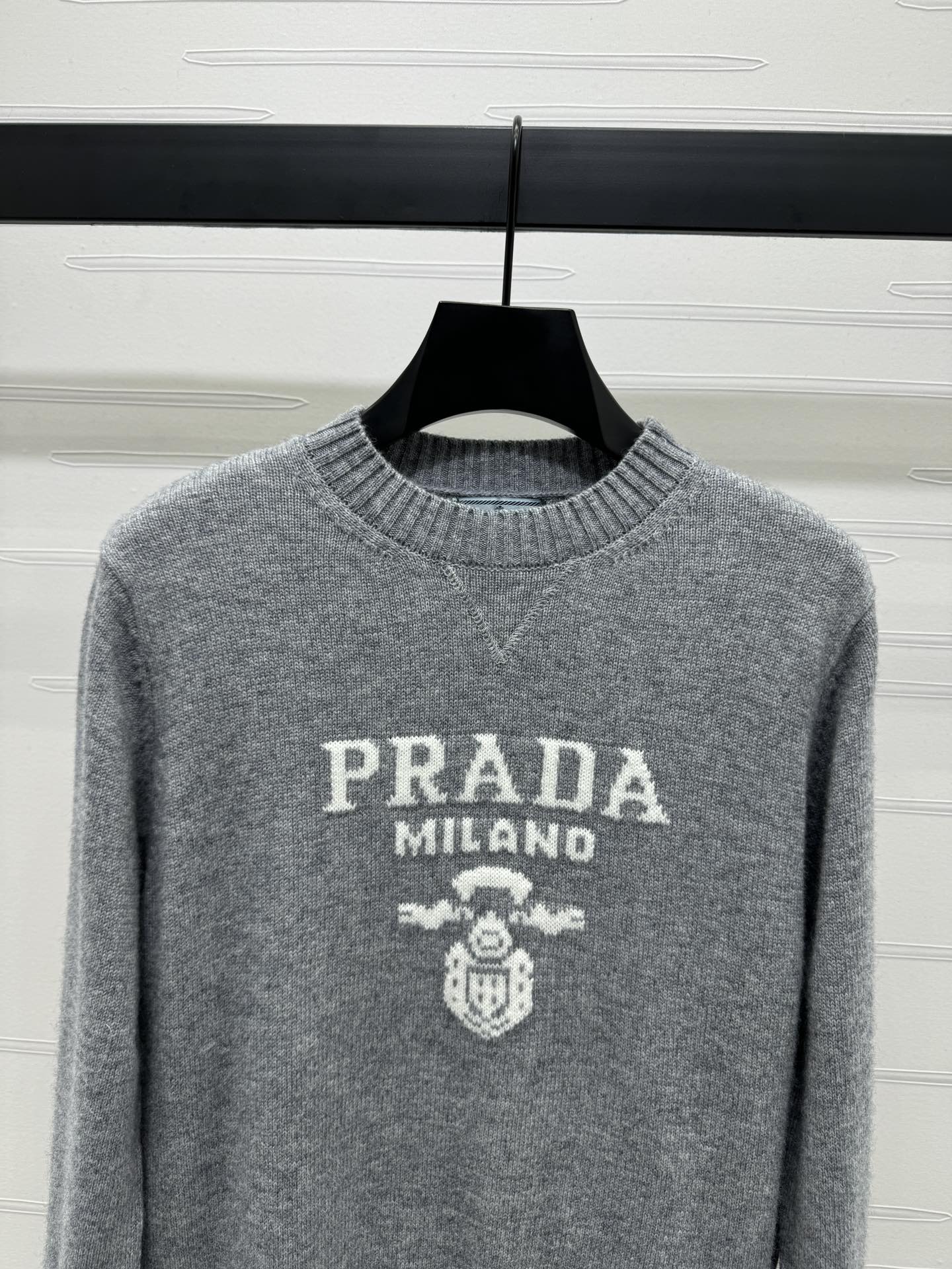 Letter jacquard pullover sweater