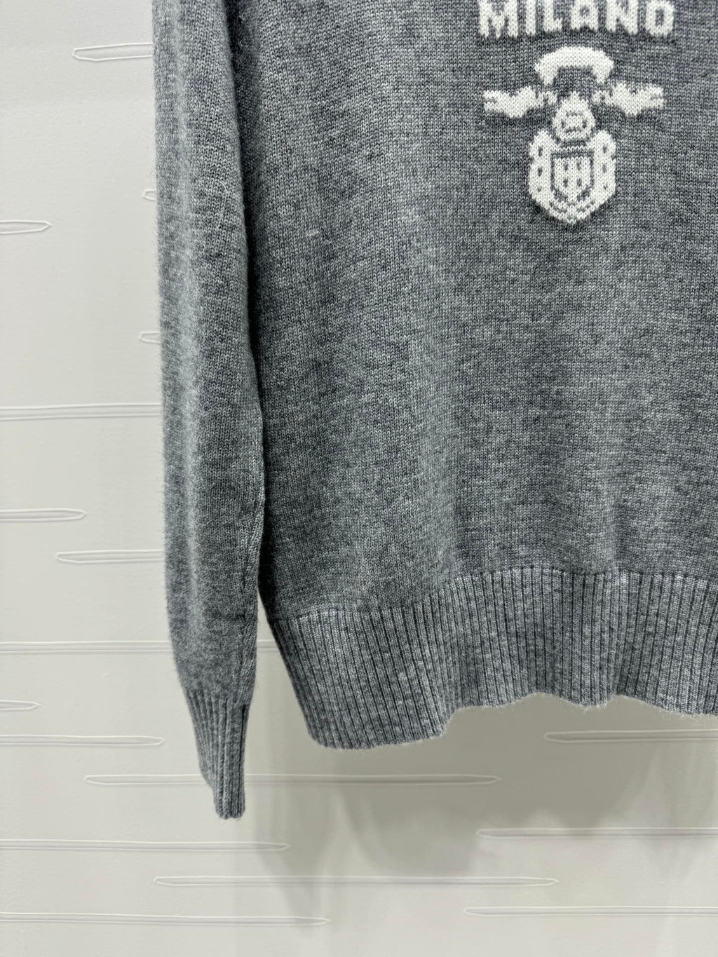 Letter jacquard pullover sweater