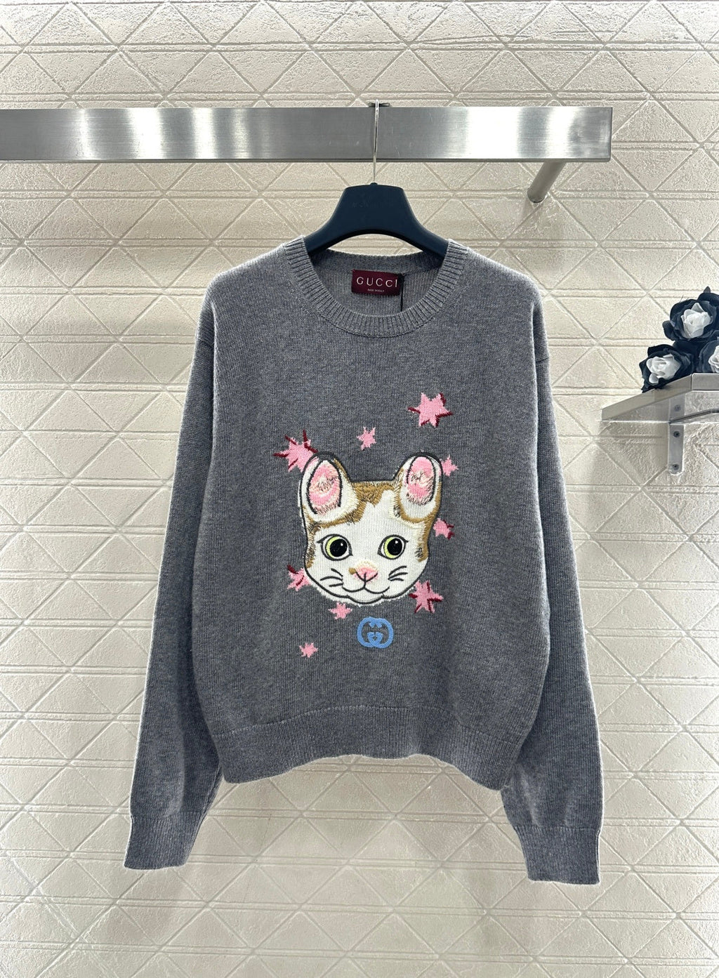 Cute kitten knitted sweater