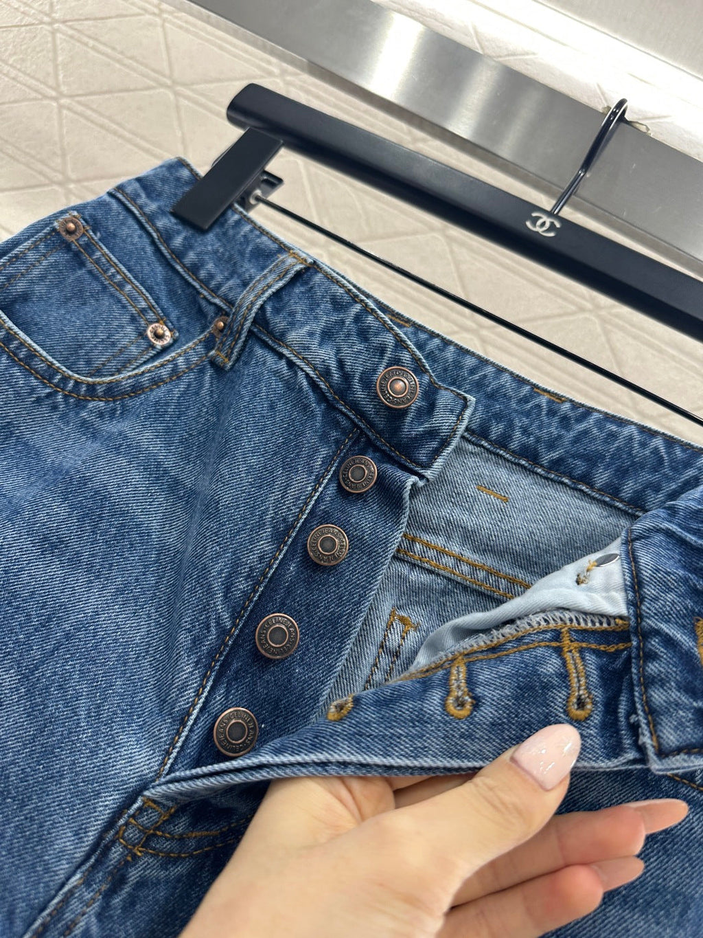 26NEW Leather Label Straight-Leg Jeans