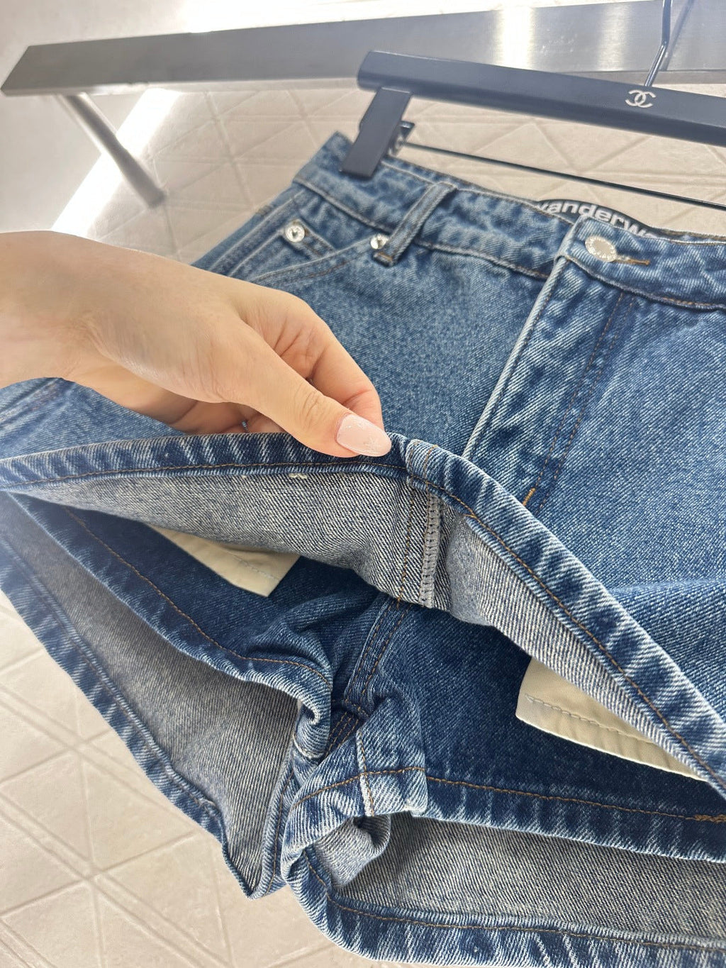 26NEW Denim Front-Opening Skirt-Pants