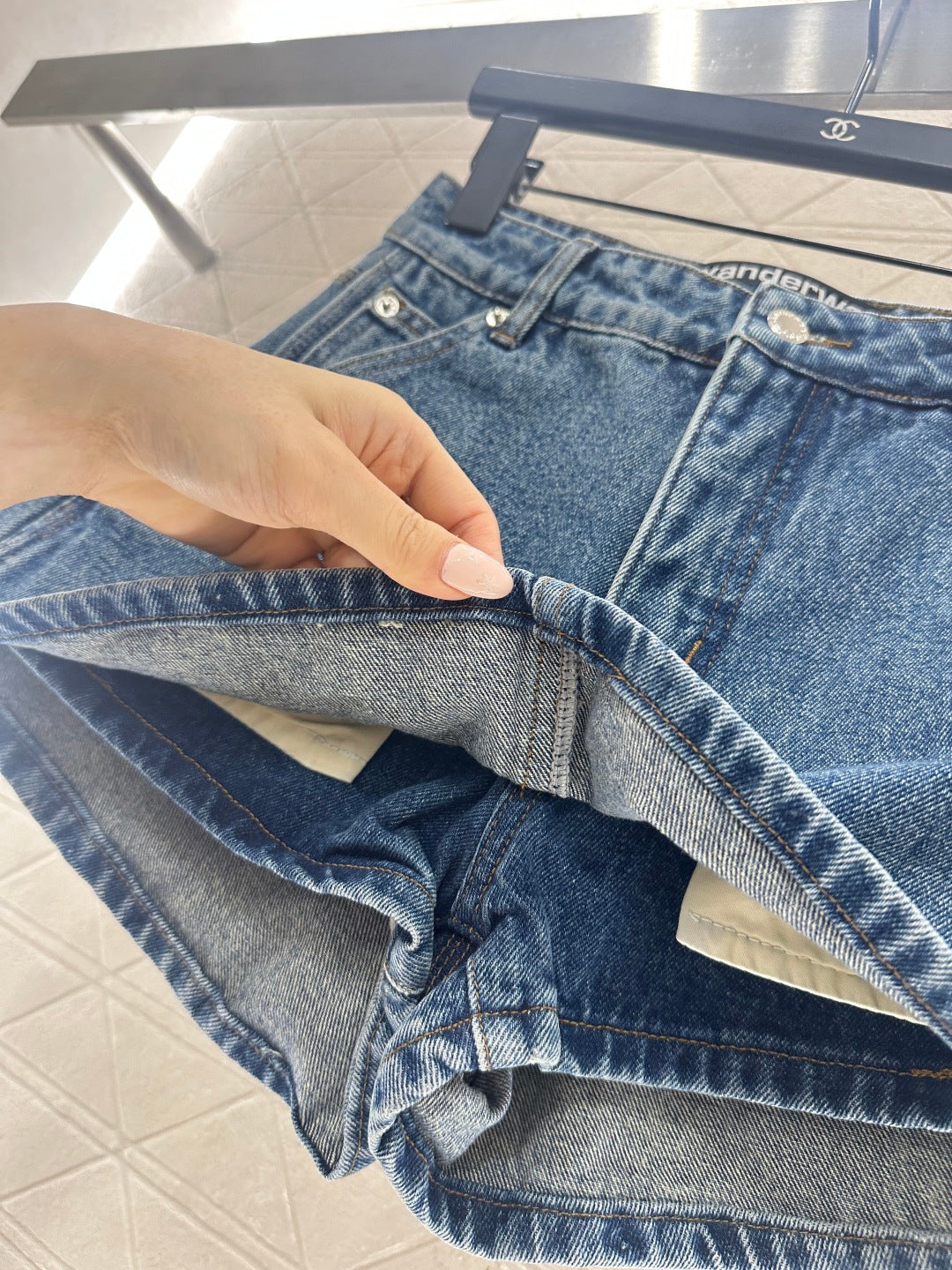 26NEW Denim Front-Opening Skirt-Pants