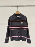 New style collared knitted cardigan
