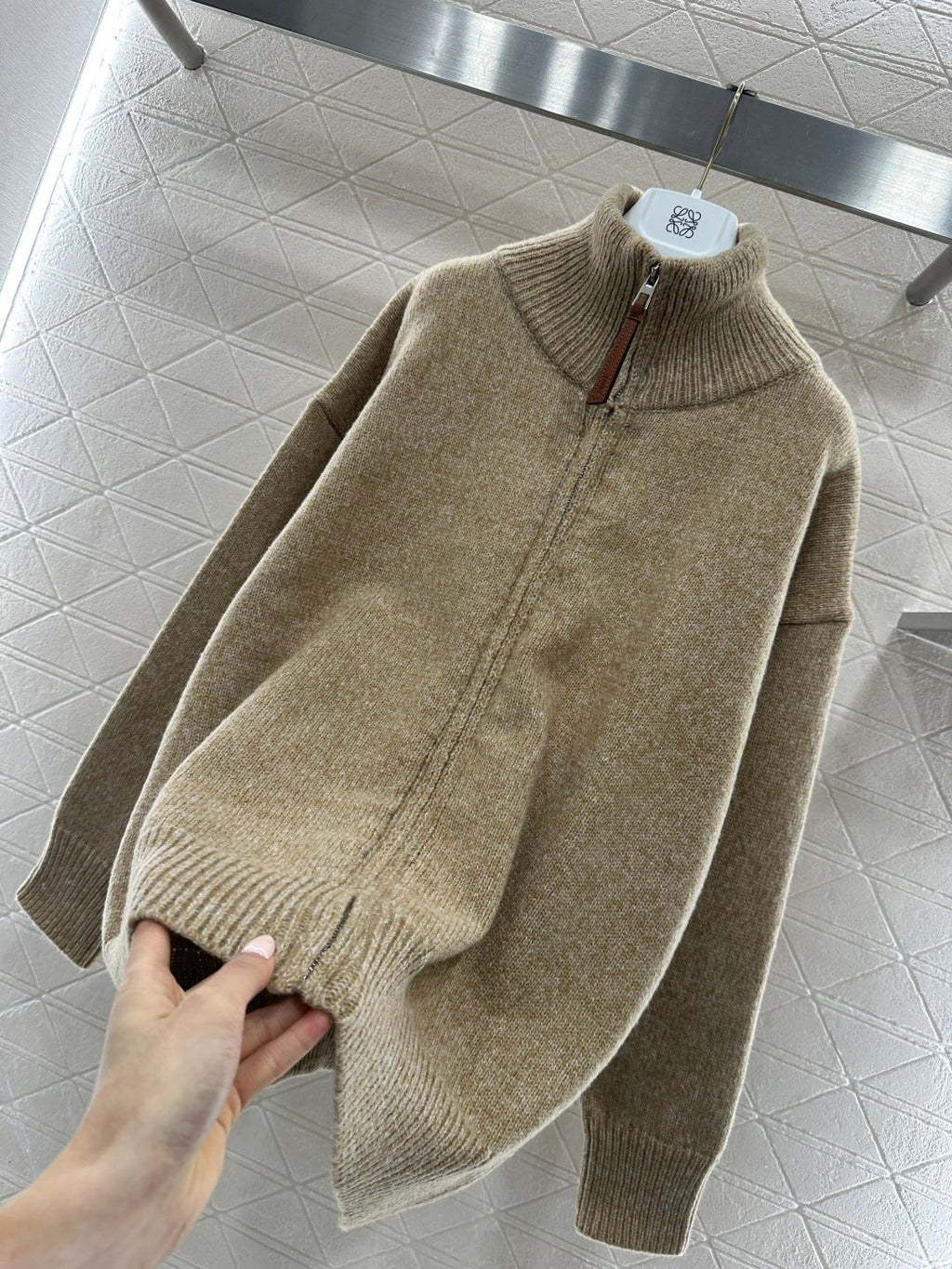26NEW Knitted Zip-Up Cardigan Jacket