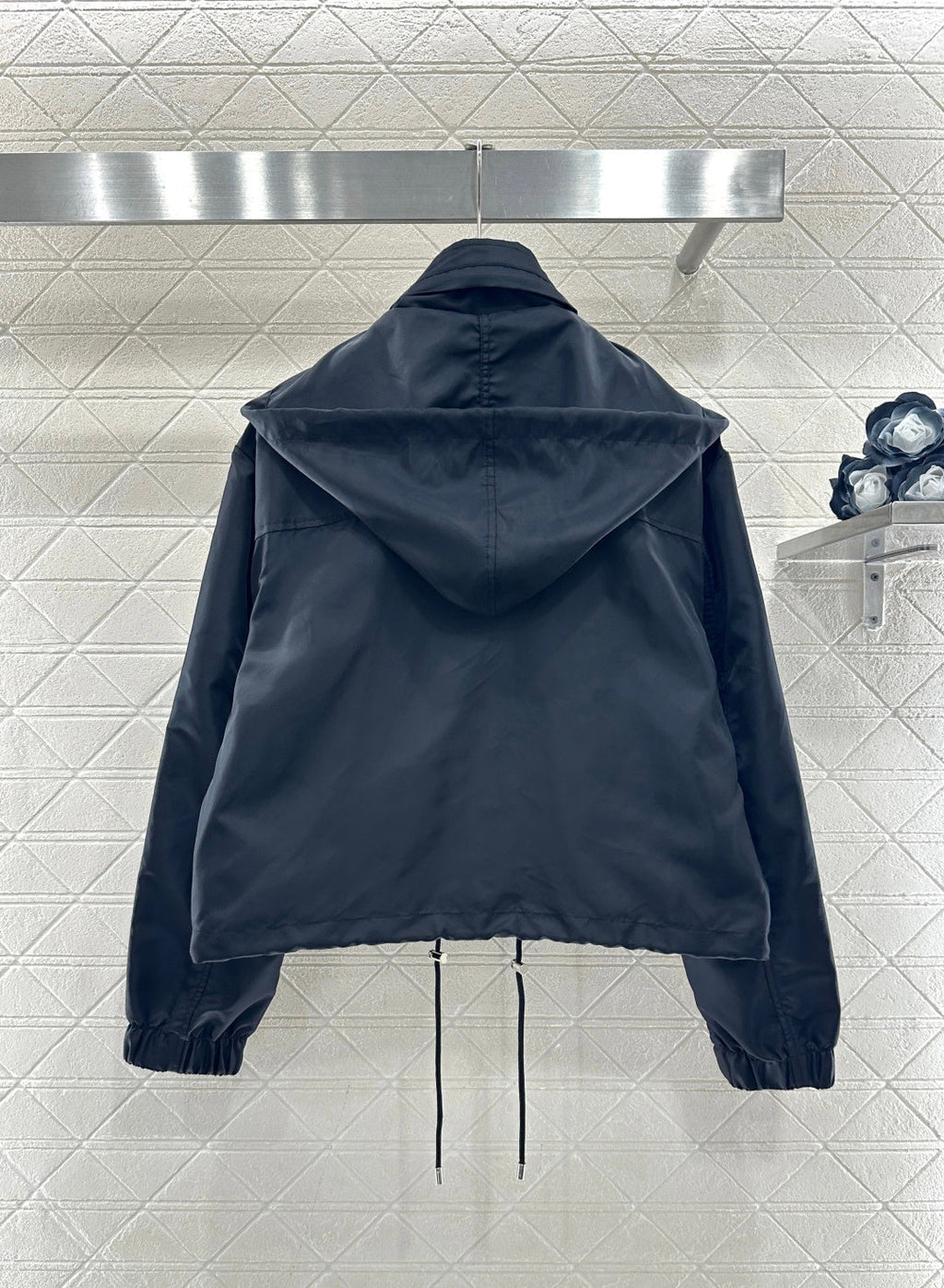 26NEW Short Drawstring Zip-Up Jacket