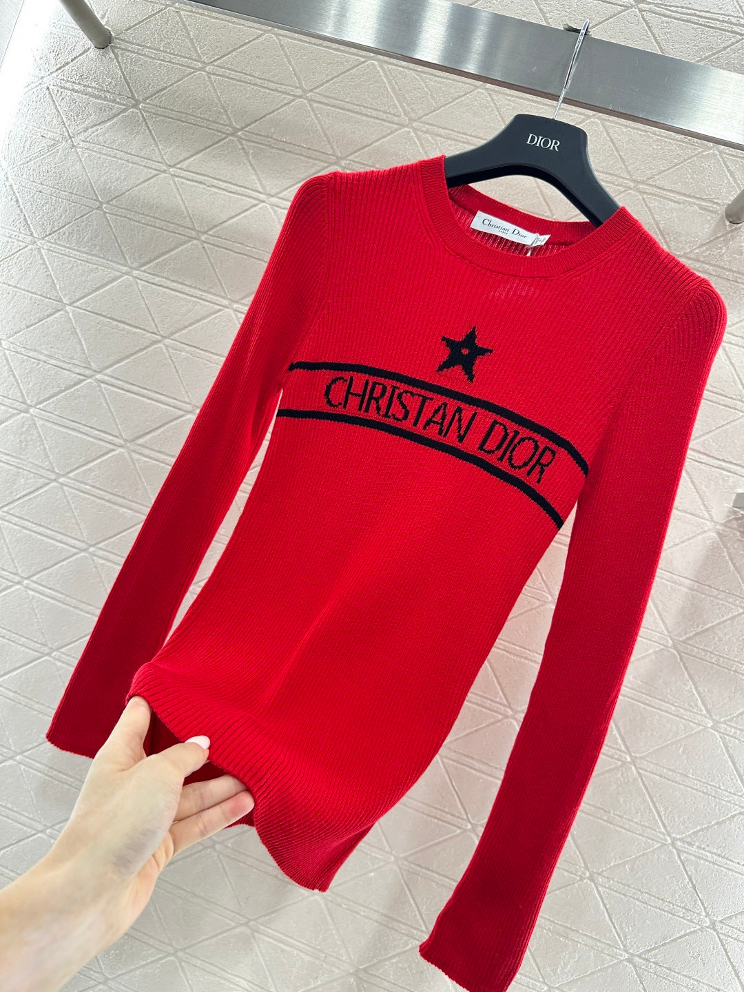 26NEW Crew Neck Logo Knitted Base Layer Shirt