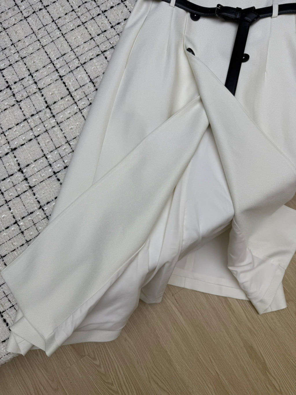 Lapel collar double-breasted long dress