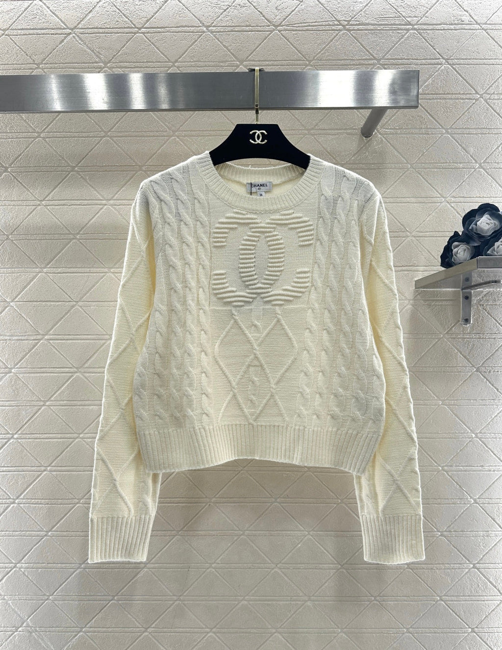 26NEW Crew Neck Cable Knit Pullover Sweater