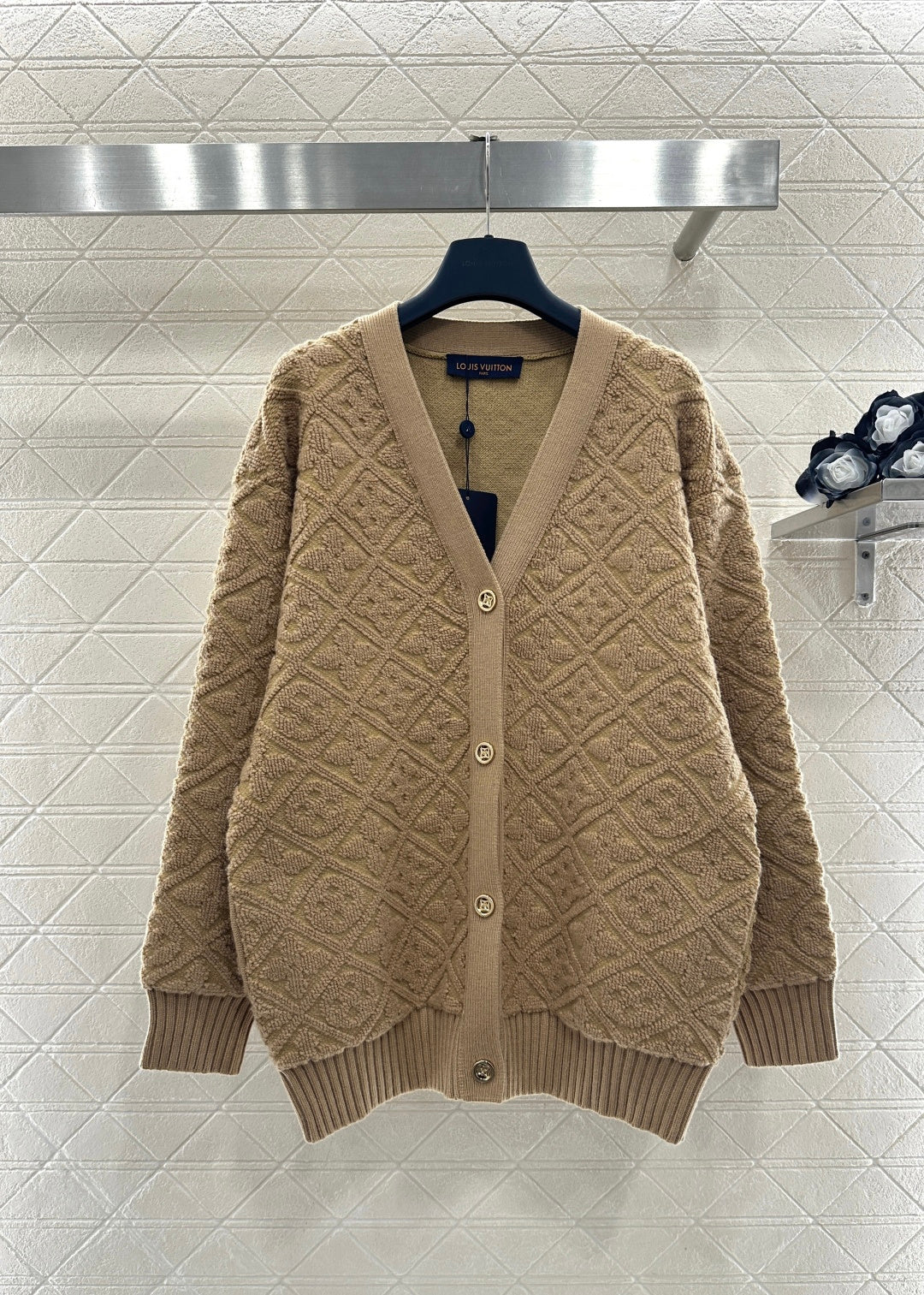 26NEW Cocoon-shaped Jacquard Knit Cardigan