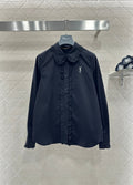 26NEW Lapel Pleated Lace Blouse