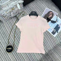 26NEW Embroidered Letter Crew Neck Short Sleeve T-Shirt