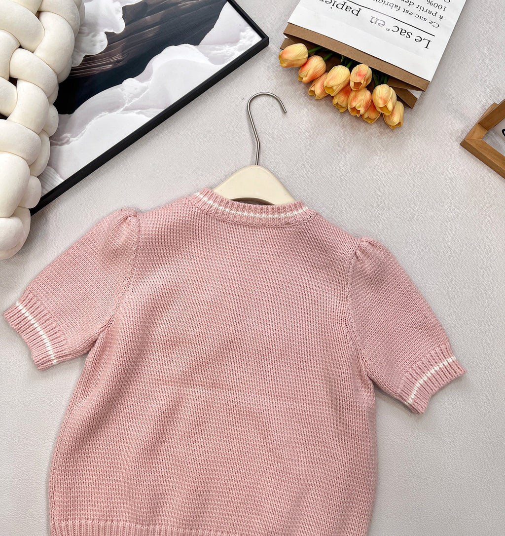 26NEW Embroidered Knit Short Sleeve
