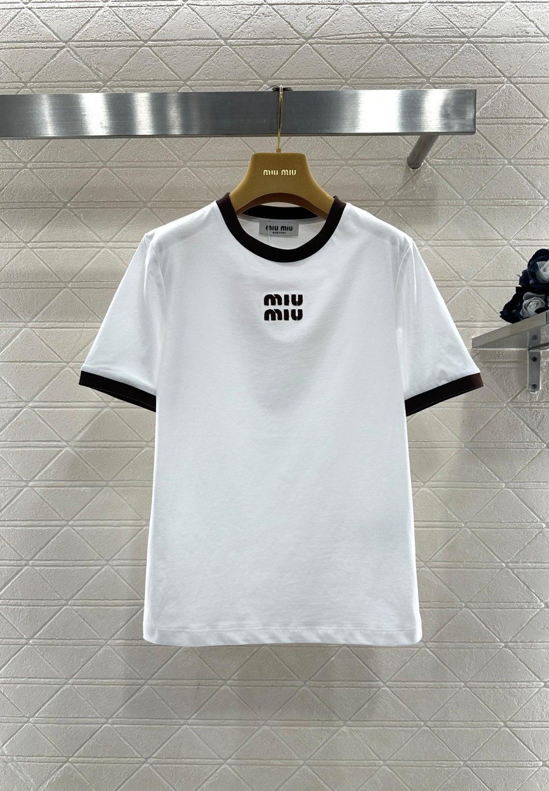 26NEW Color Block Crew Neck Letter Logo Short-Sleeve T-Shirt