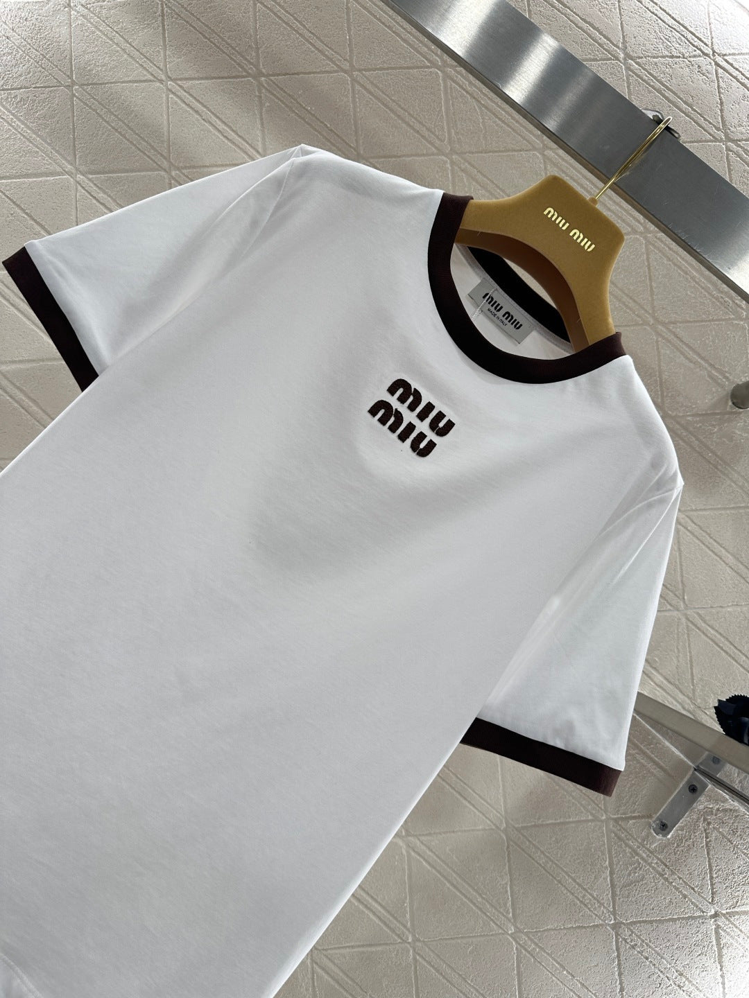 26NEW Color Block Crew Neck Letter Logo Short-Sleeve T-Shirt