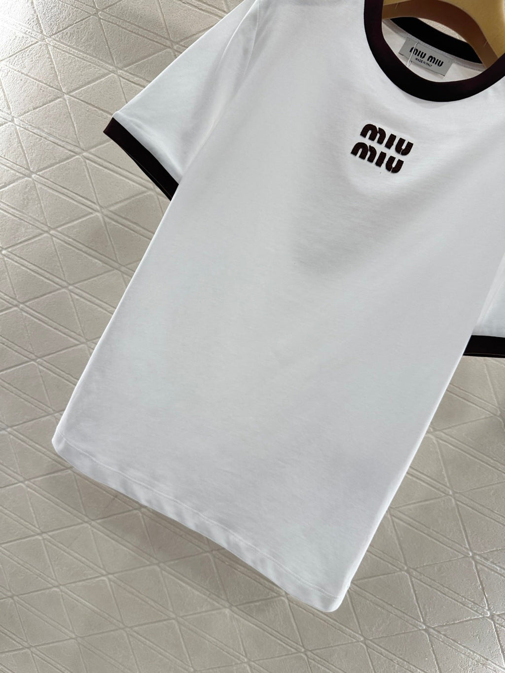 26NEW Color Block Crew Neck Letter Logo Short-Sleeve T-Shirt
