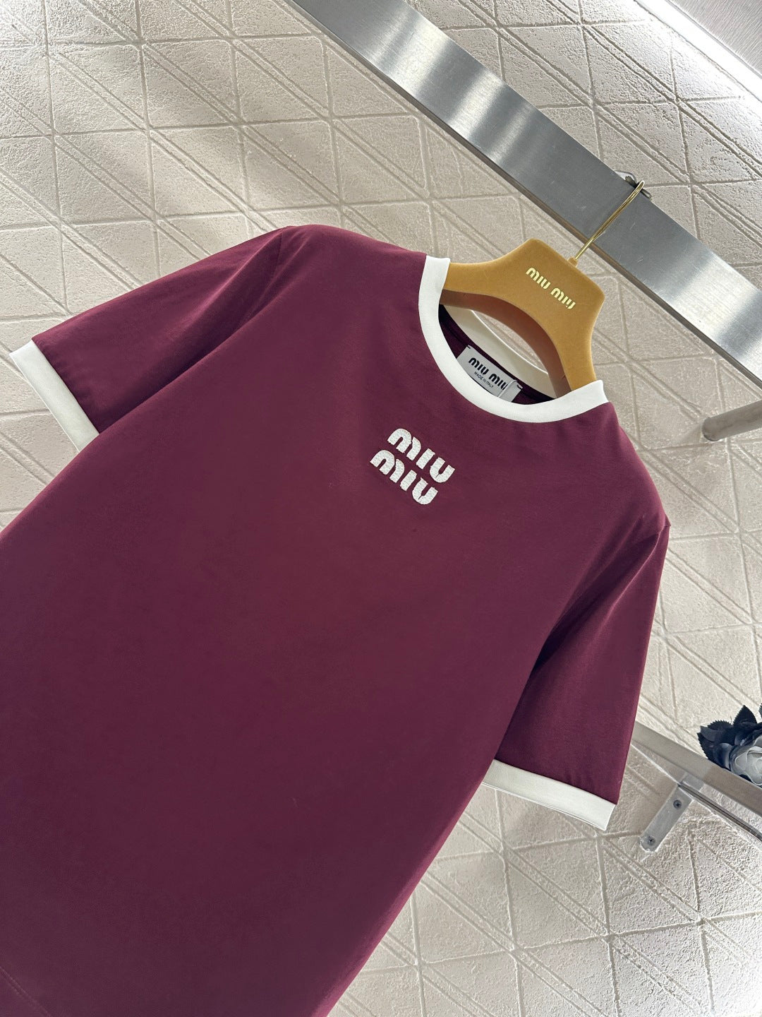 26NEW Color Block Crew Neck Letter Logo Short-Sleeve T-Shirt