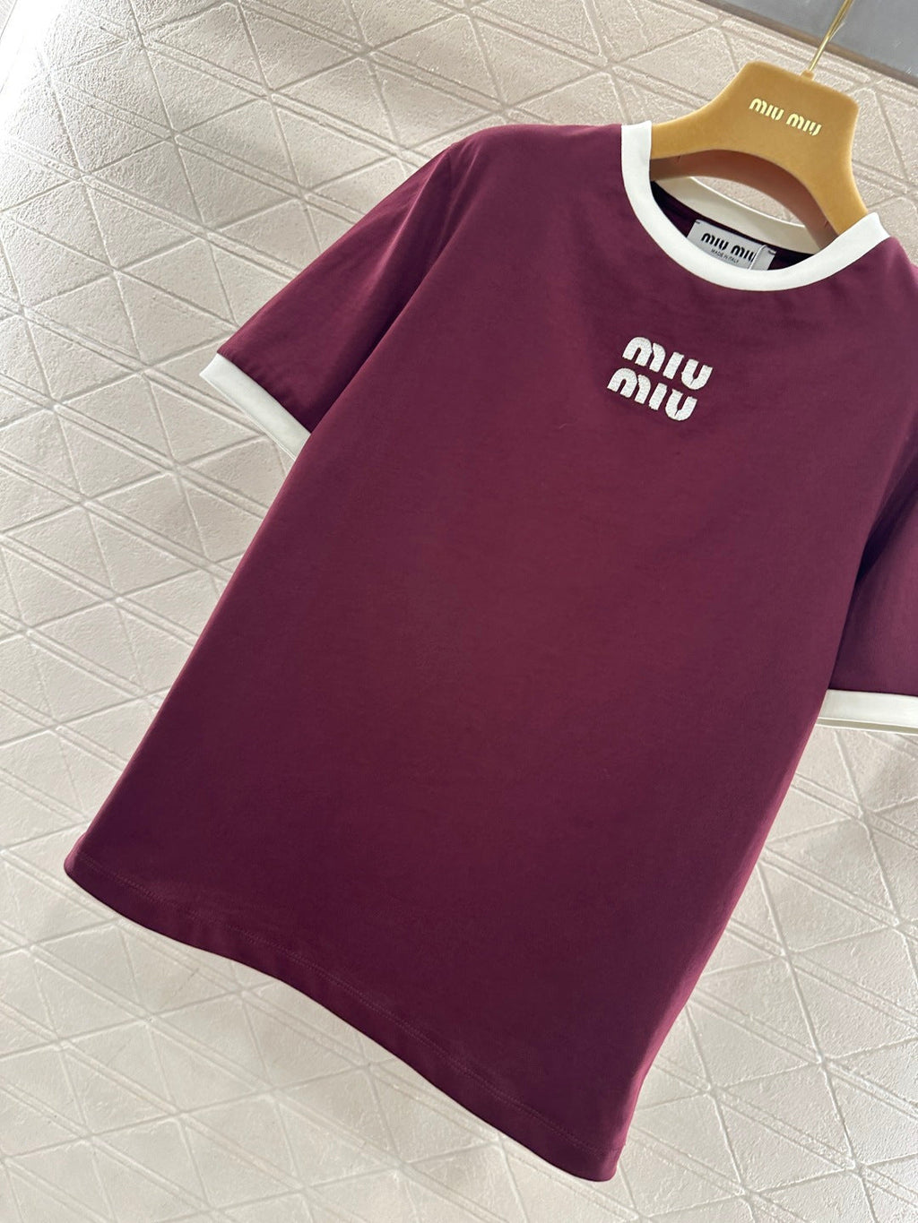 26NEW Color Block Crew Neck Letter Logo Short-Sleeve T-Shirt