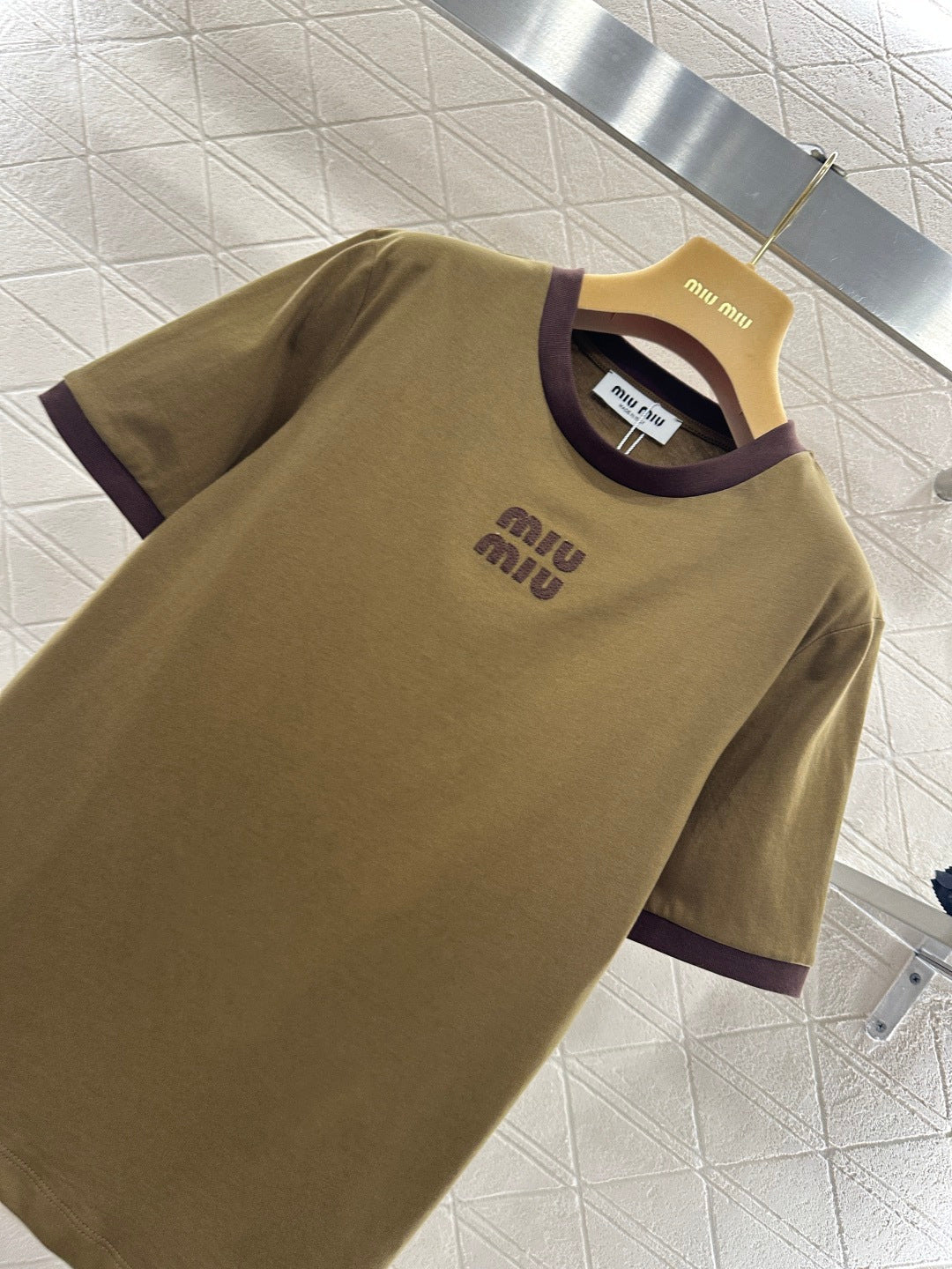 26NEW Color Block Crew Neck Letter Logo Short-Sleeve T-Shirt