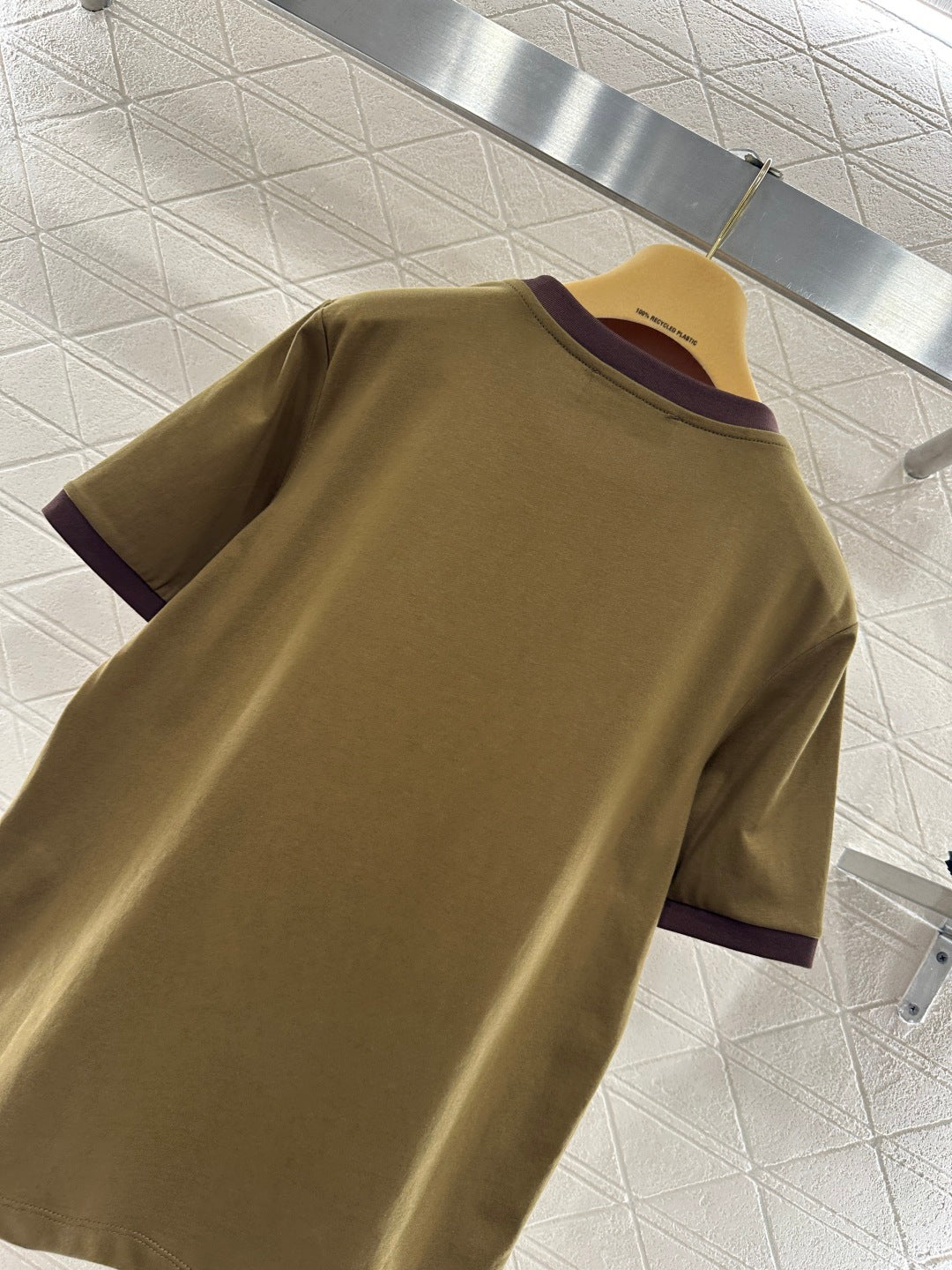 26NEW Color Block Crew Neck Letter Logo Short-Sleeve T-Shirt