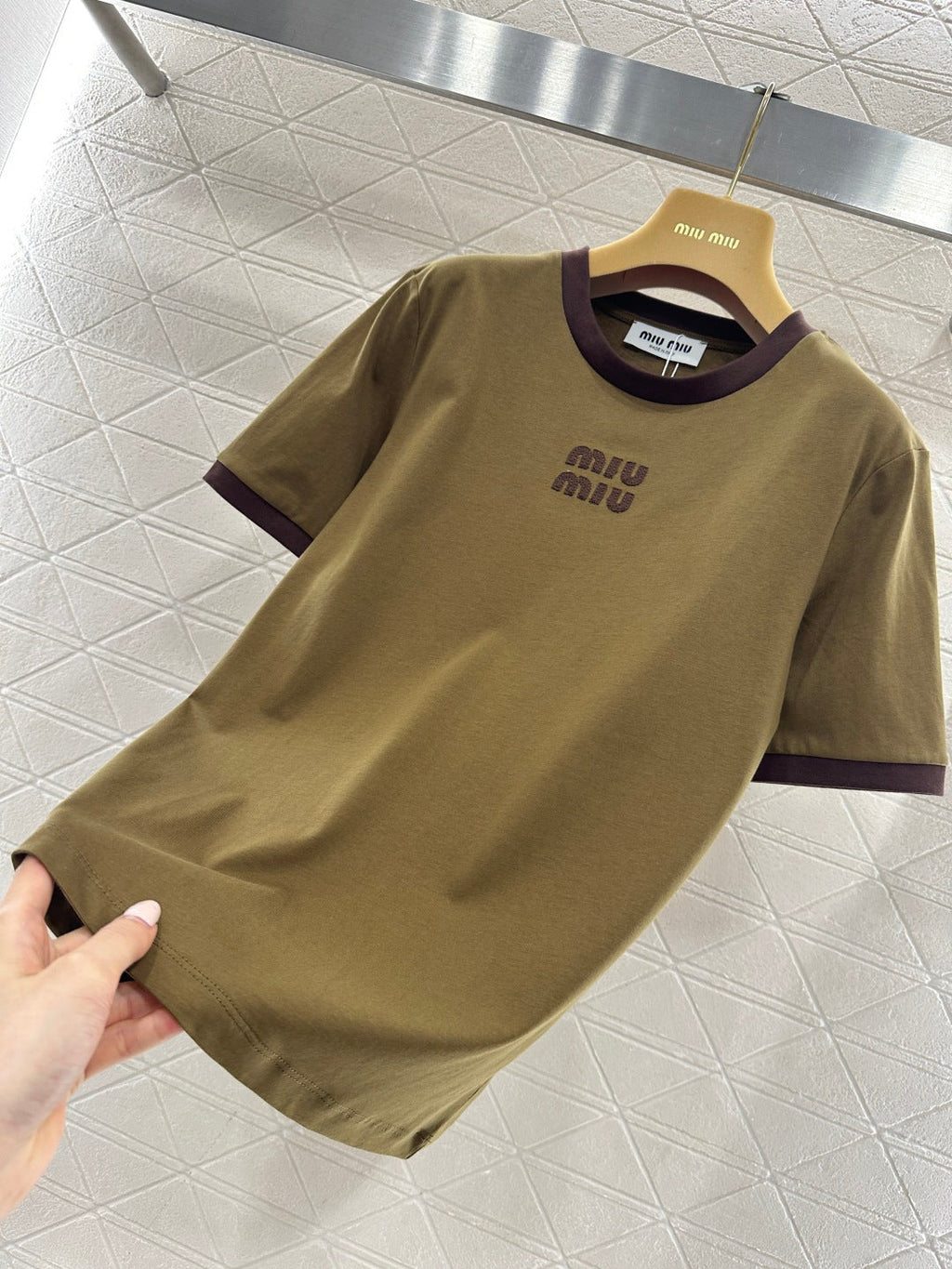 26NEW Color Block Crew Neck Letter Logo Short-Sleeve T-Shirt