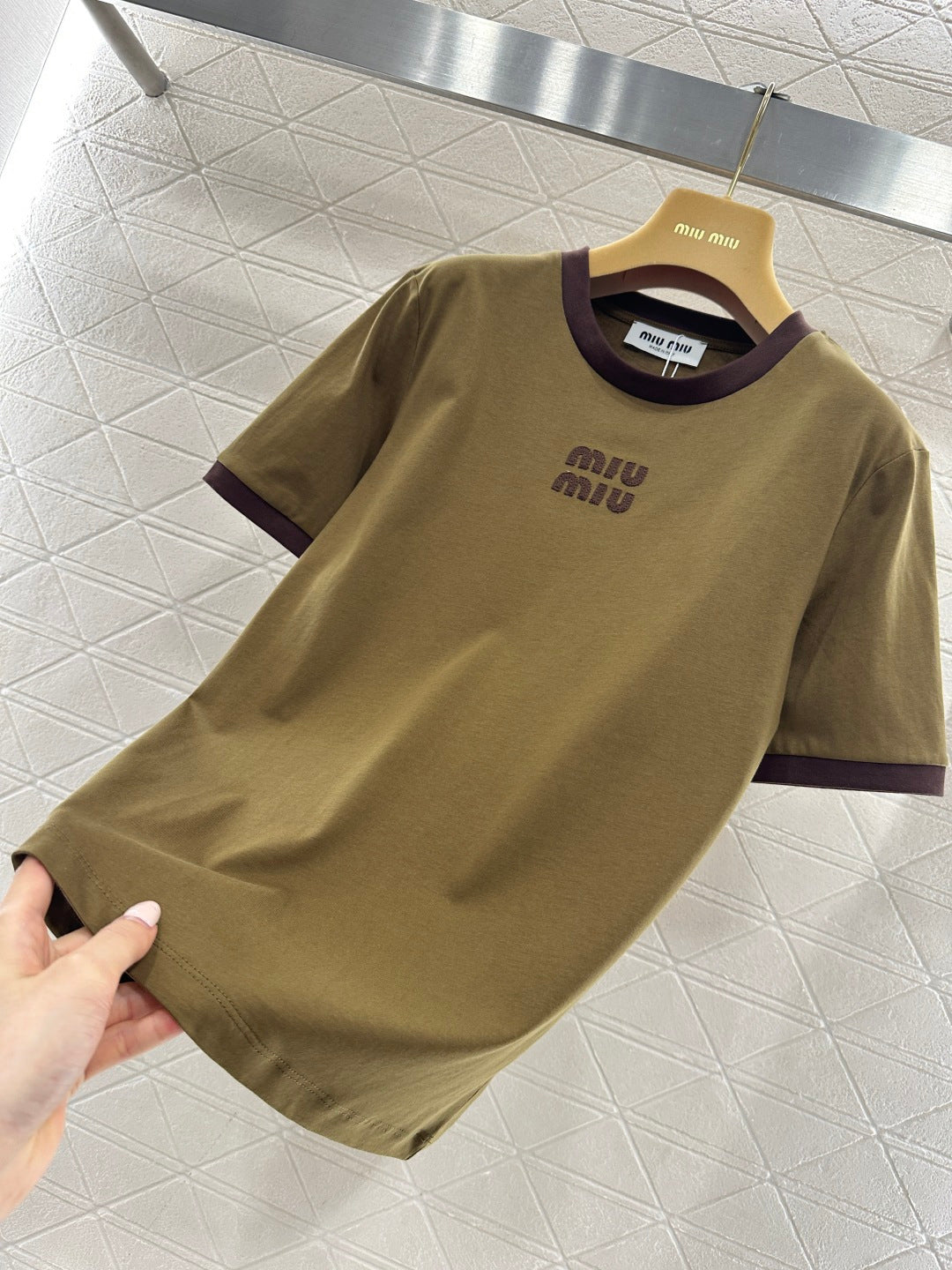 26NEW Color Block Crew Neck Letter Logo Short-Sleeve T-Shirt