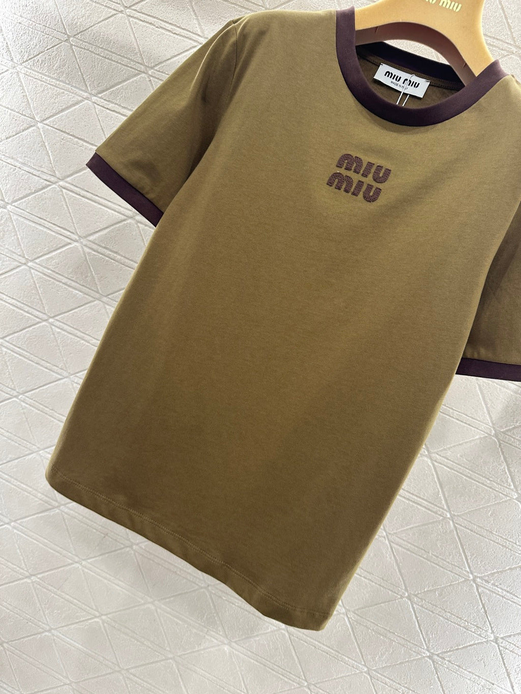 26NEW Color Block Crew Neck Letter Logo Short-Sleeve T-Shirt