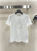 26NEW Crew Neck Embroidered Beaded Short Sleeve