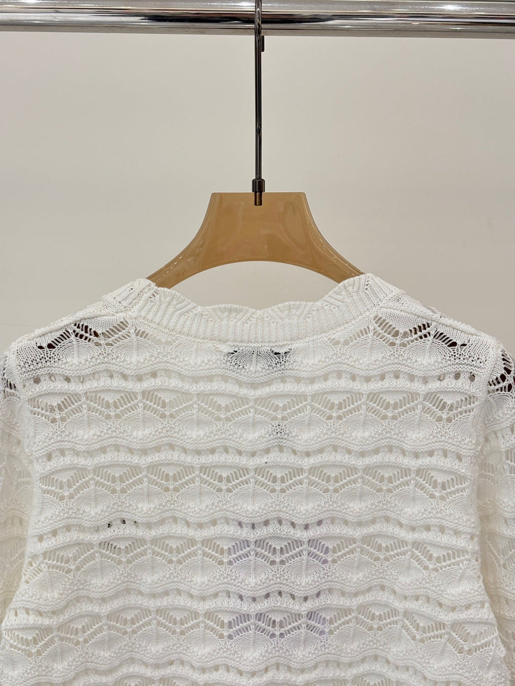 26NEW V-neck 3D jacquard openwork pattern simple casual knit cardigan