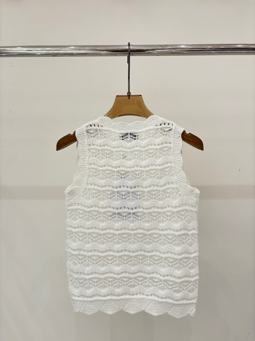 26NEW V-neck 3D jacquard openwork pattern simple casual knitted vest