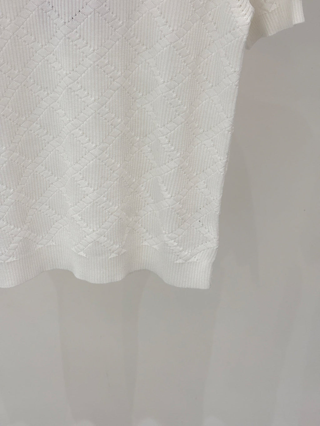 26NEW Crew Neck Hollow-Out Pattern Knit Short Sleeve