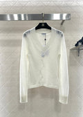 26NEW Heart Neckline Sequined Knit Sweater
