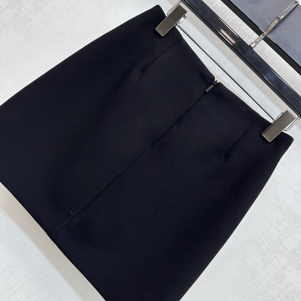 26NEW Collared Logo Short Jacket + High-Waisted Logo Button Skirt
