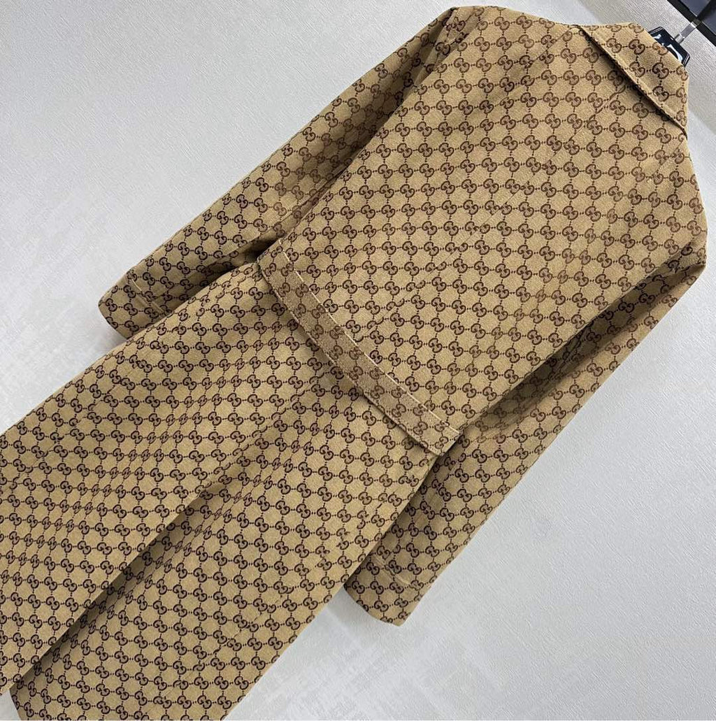 26NEW Jacquard Belt Trench Coat