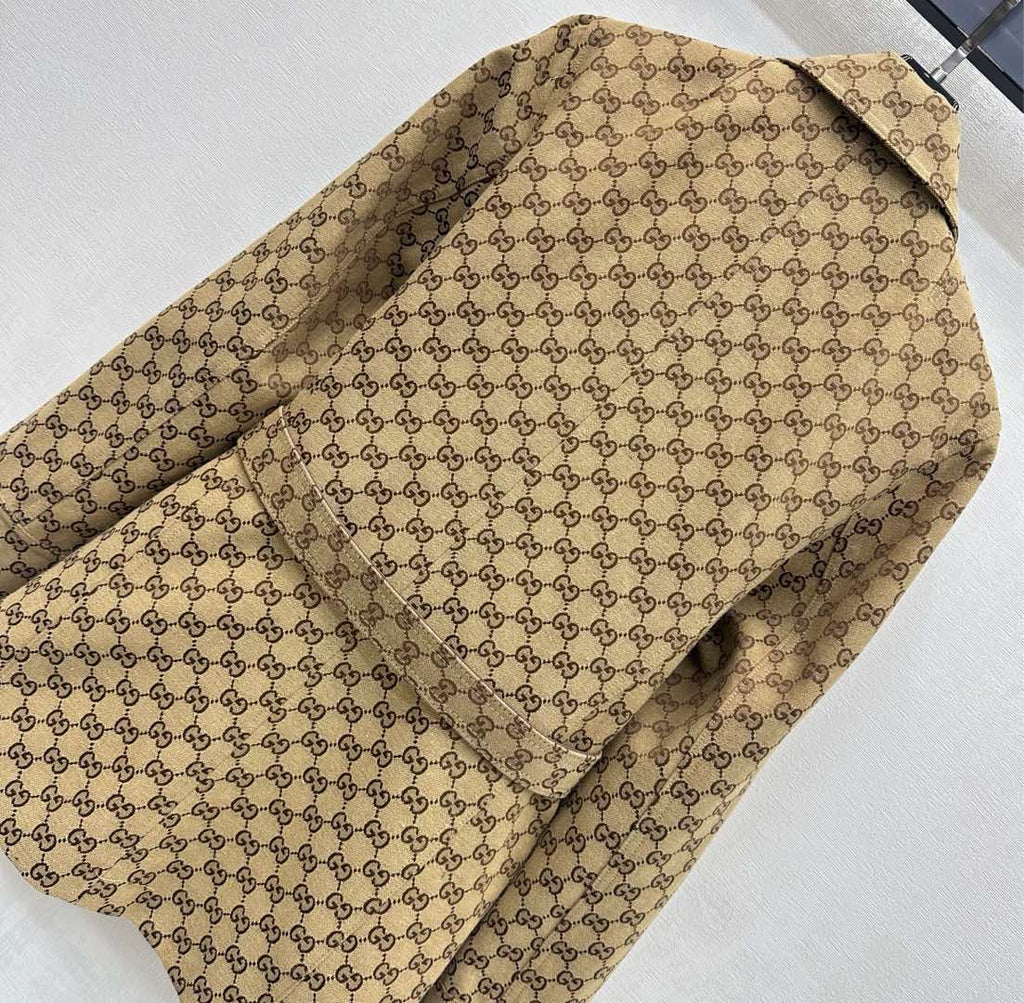 26NEW Jacquard Belt Mid-Length Coat