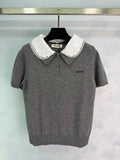 26NEW Knitted Short-Sleeve Top