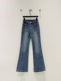 26NEW Double Pocket Embossed Flared Jeans