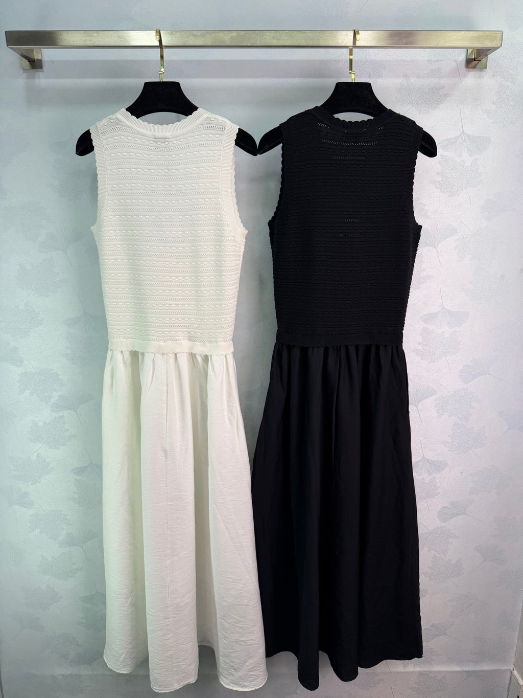 26NEW patchwork dress, knit + woven