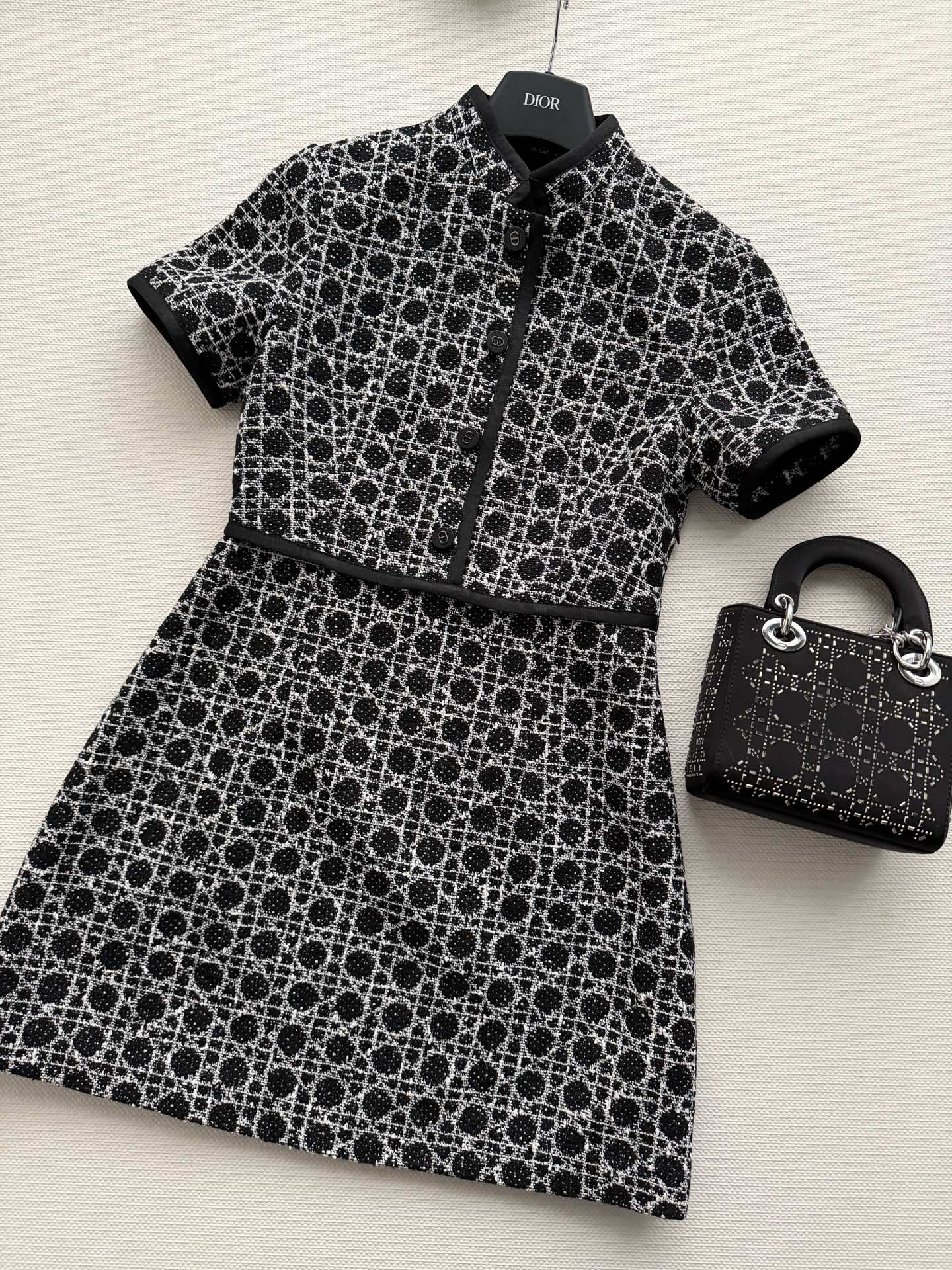 26NEW Black and White Tweed Dress