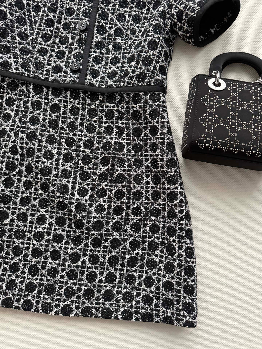 26NEW Black and White Tweed Dress