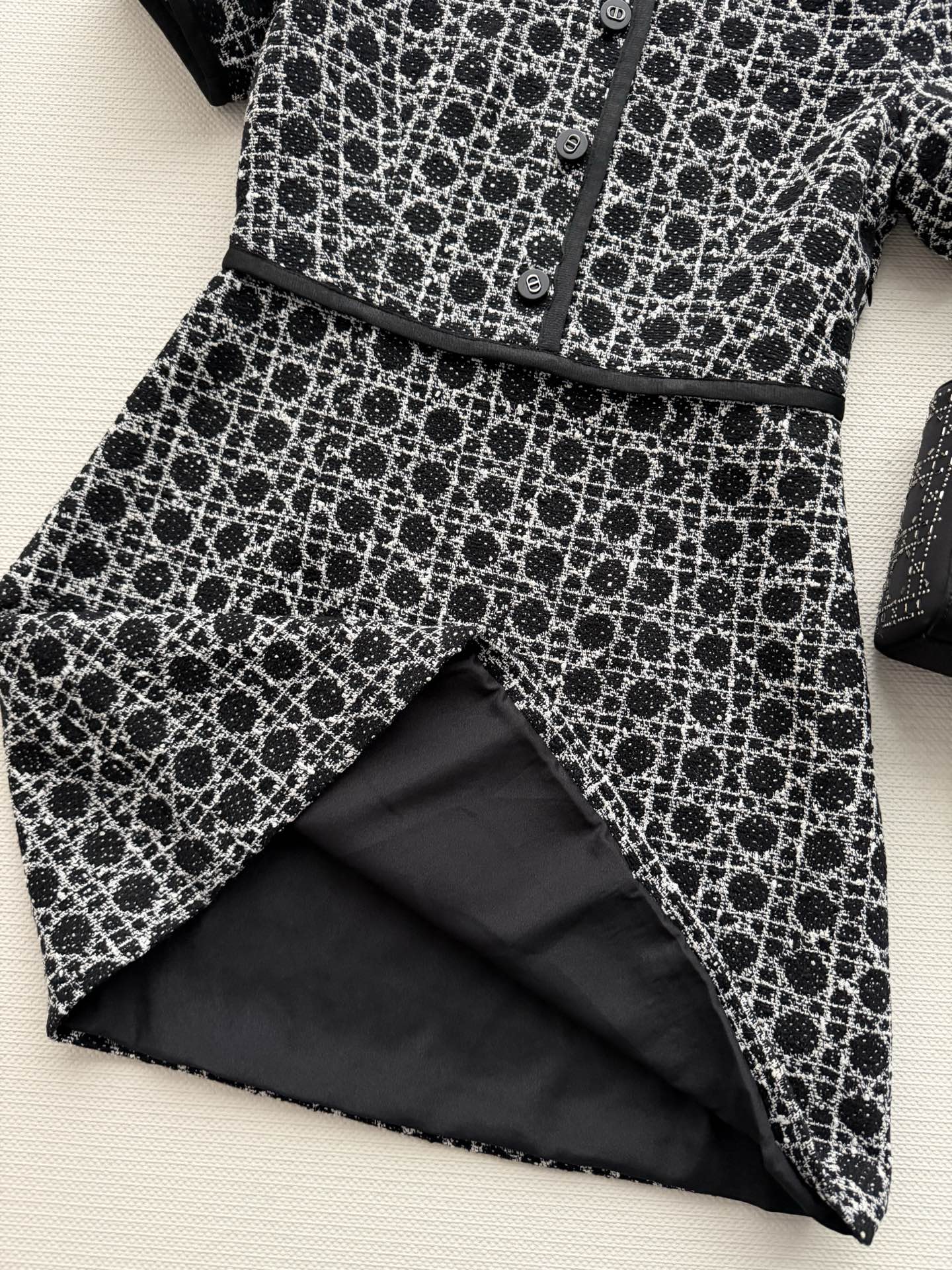 26NEW Black and White Tweed Dress