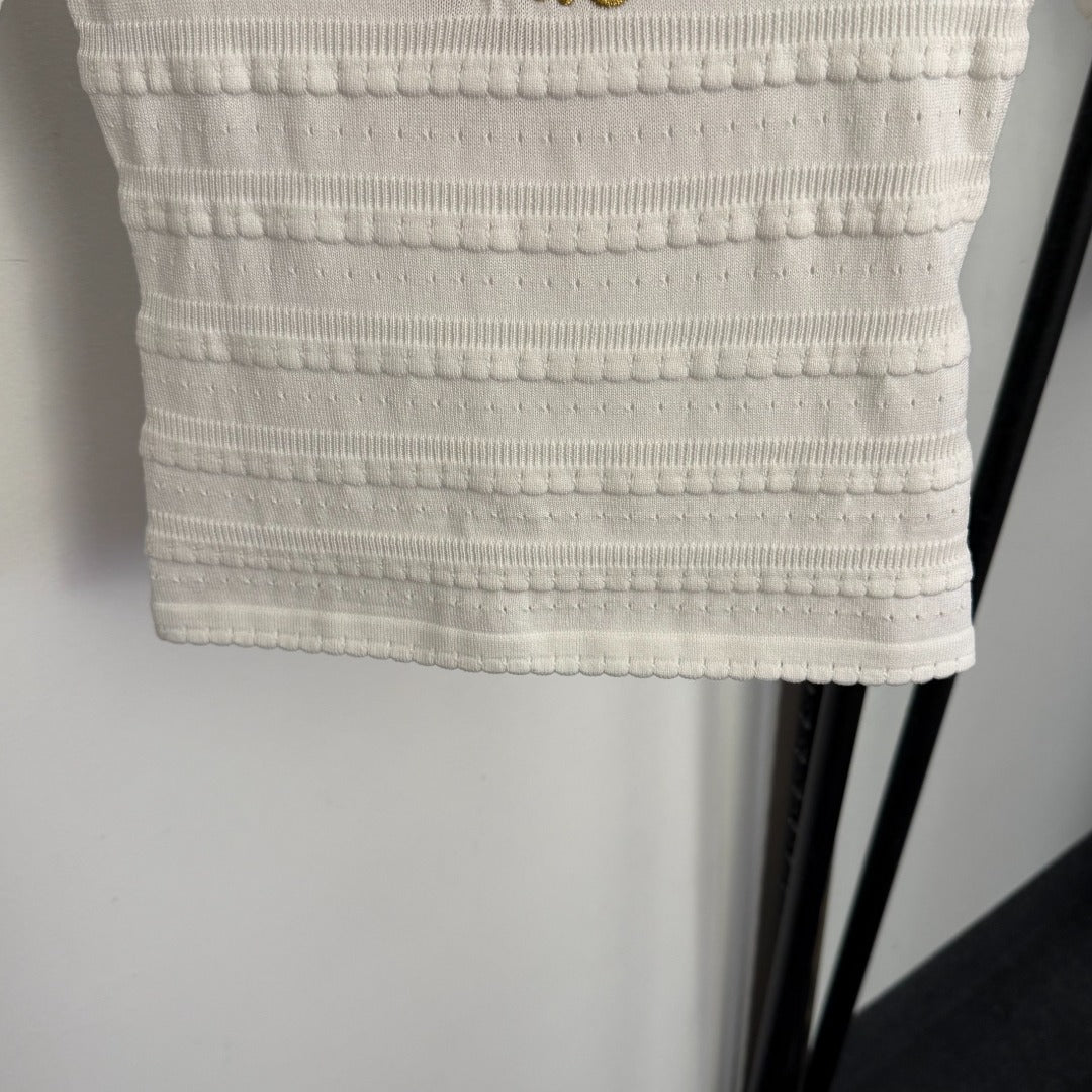 26NEW Embroidered Letter Slim Fit Short Sleeve