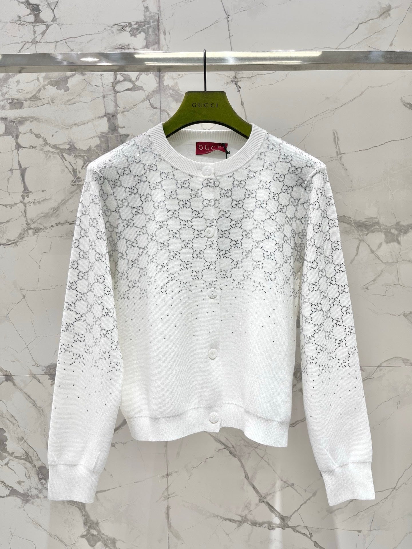 26NEW Rhinestone Button Knit Cardigan