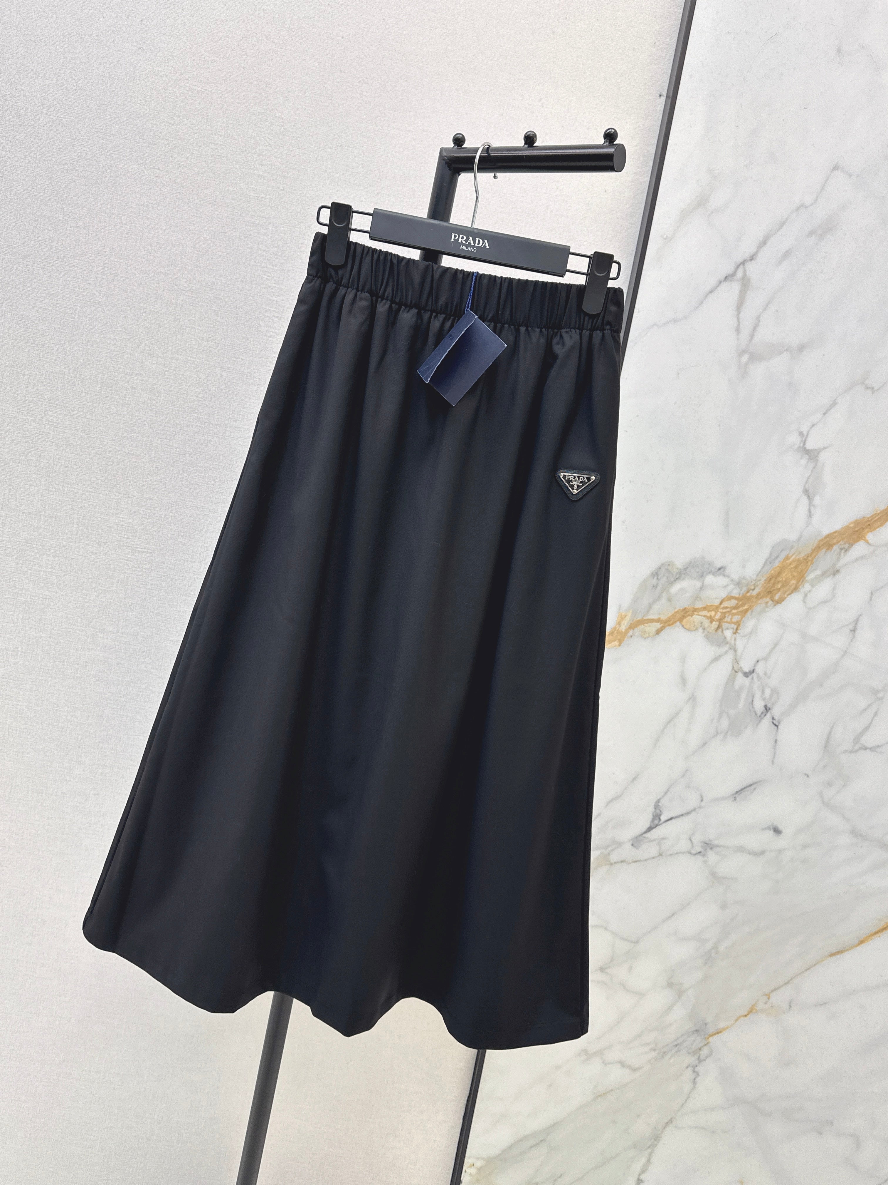 26NEW Classic Triangle Logo Nylon Midi Skirt