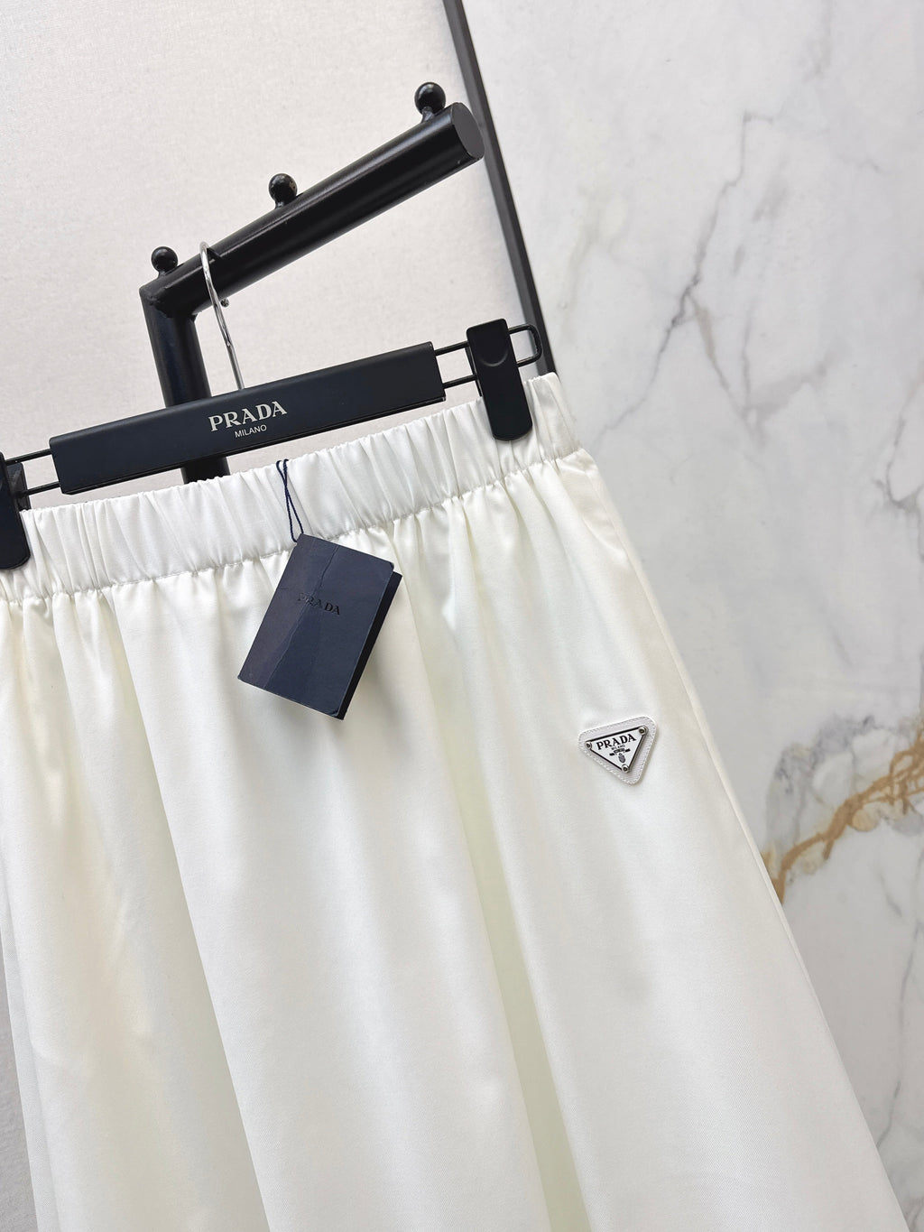 26NEW Classic Triangle Logo Nylon Midi Skirt