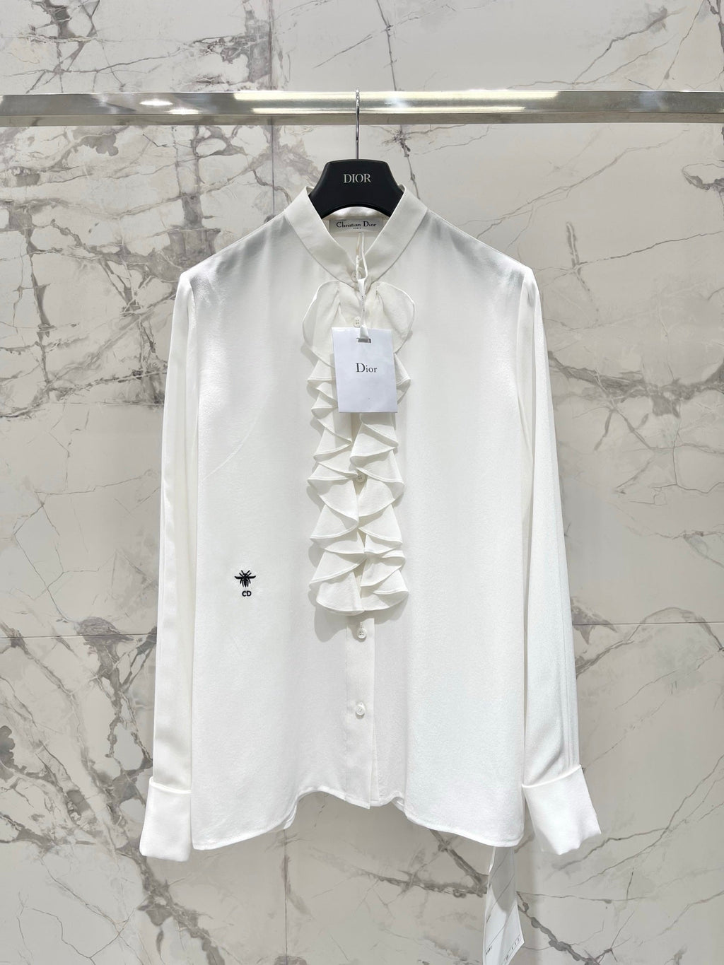 26NEW Silk Ruffle Shirt