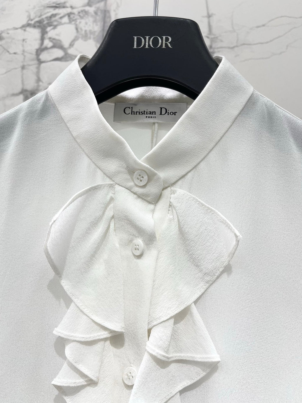 26NEW Silk Ruffle Shirt