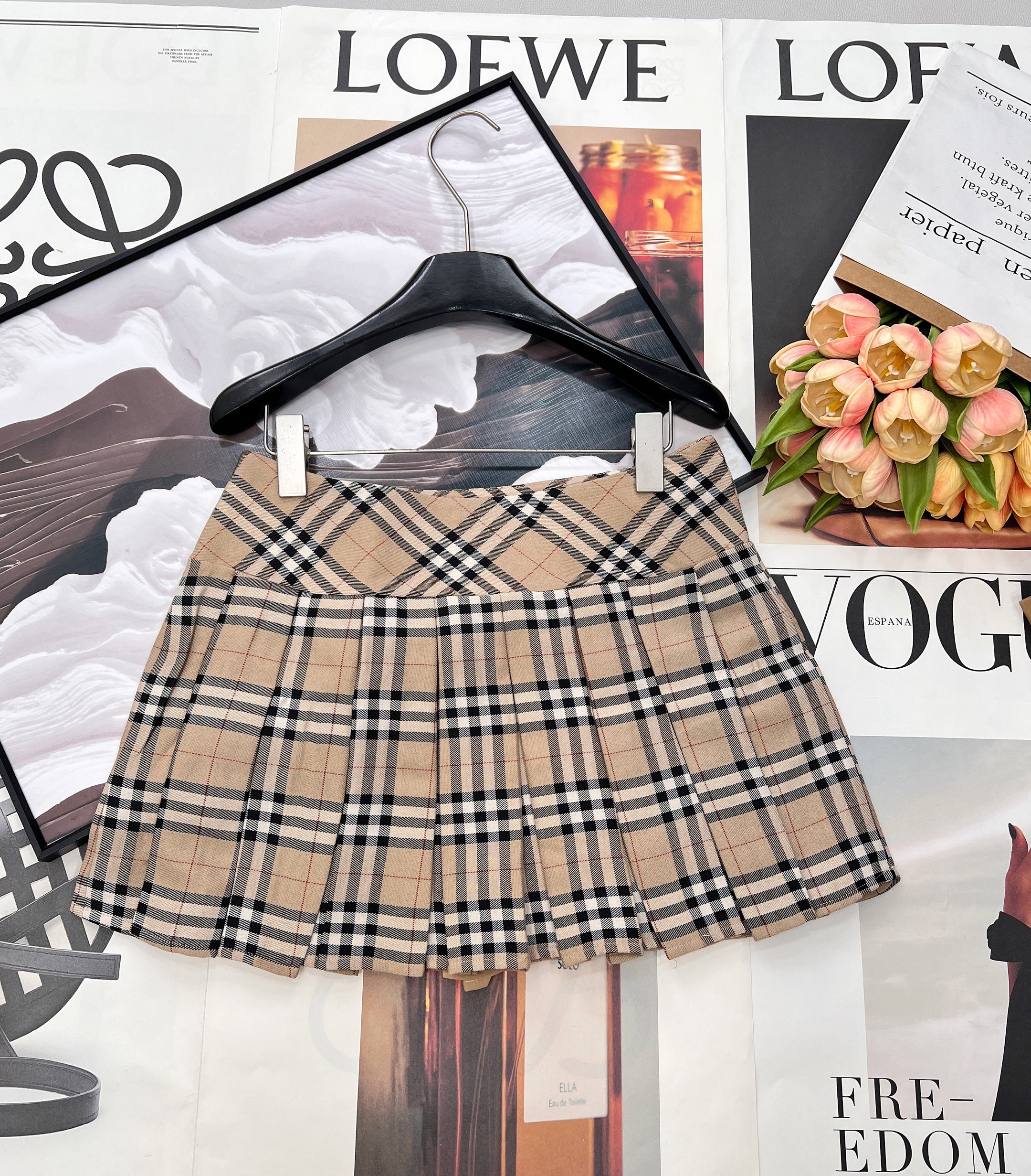 26NEW Classic Plaid Pleated Mini Skirt