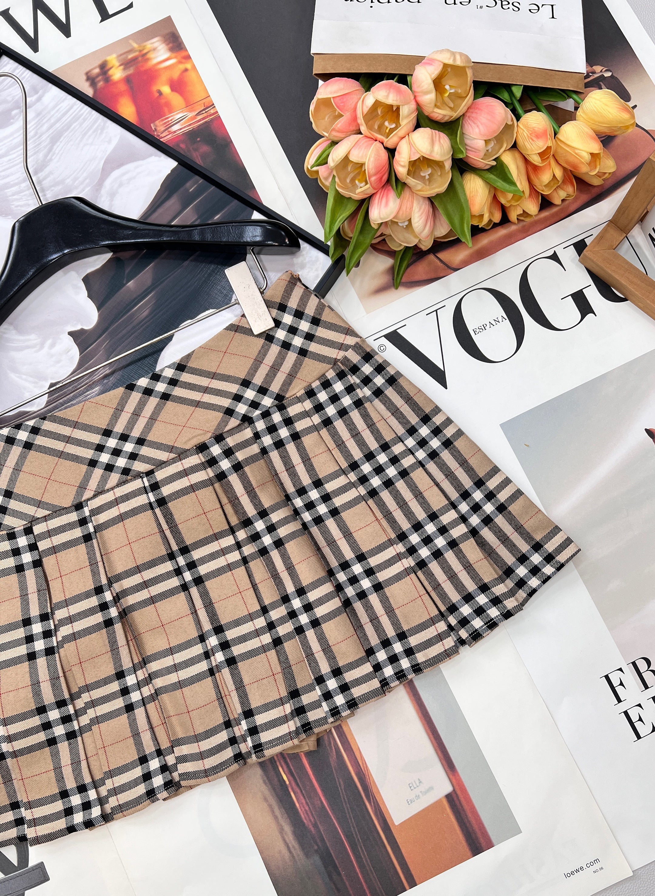 26NEW Classic Plaid Pleated Mini Skirt