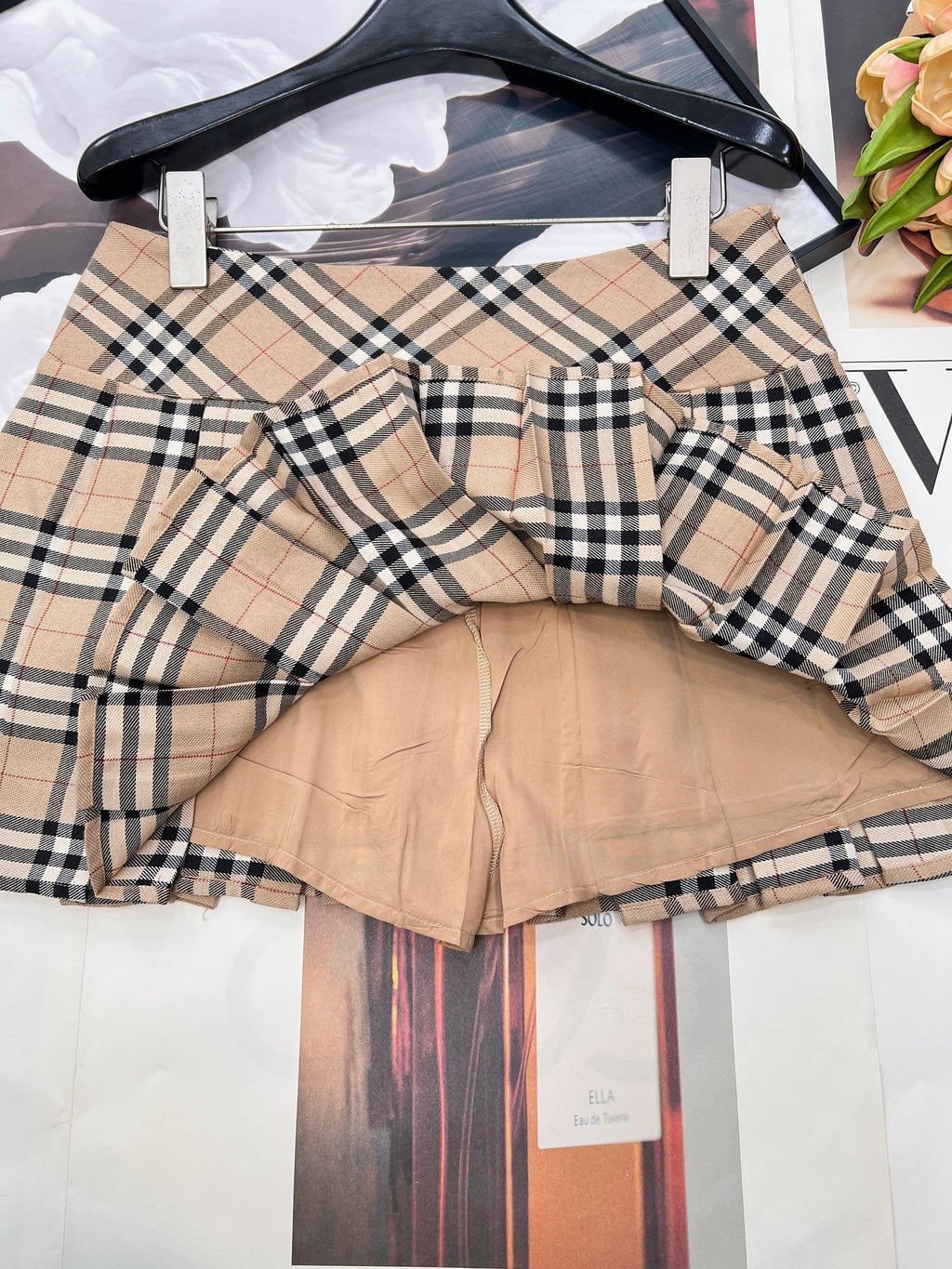 26NEW Classic Plaid Pleated Mini Skirt
