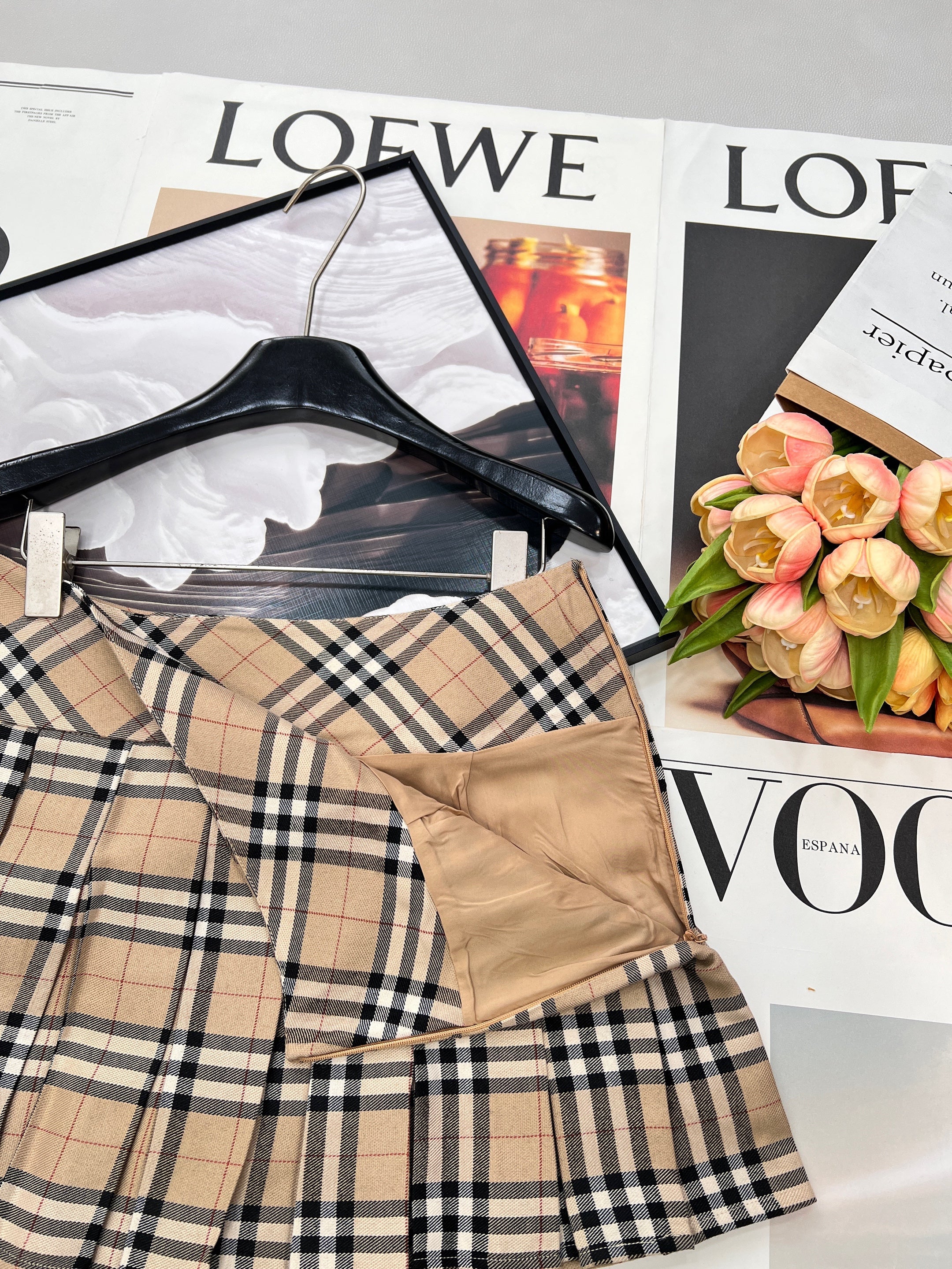26NEW Classic Plaid Pleated Mini Skirt